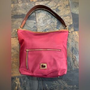 Dooney & Bourke Wayfarer Hobo - Maroon with matching coin pouch